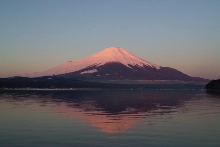 紅富士。ピンクの富士山がきれいです！
