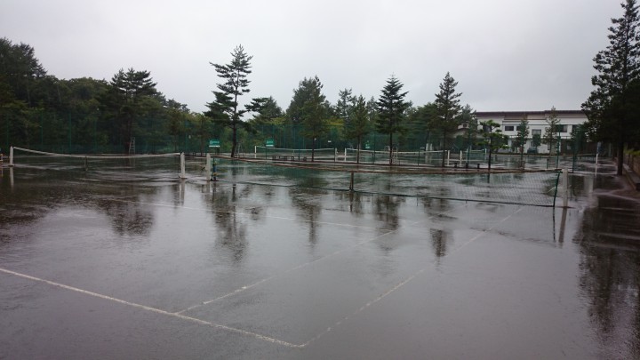 雨でテニスができませんでした