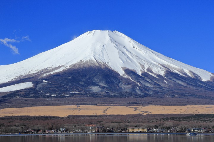 山中湖から綺麗な富士山が望めました