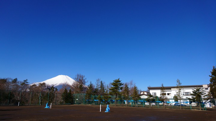 今日の富士山。早朝すごい青空でした。