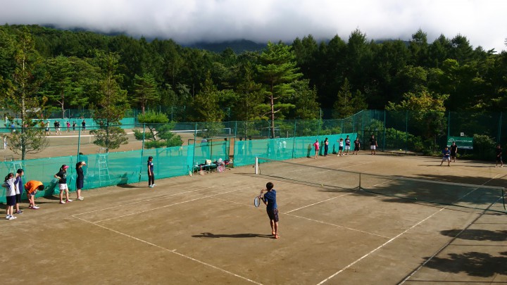 合宿3日目、やっと晴れて1日テニスが出来ました。