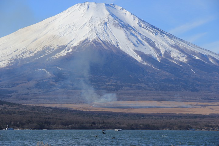 富士山が燃えてました